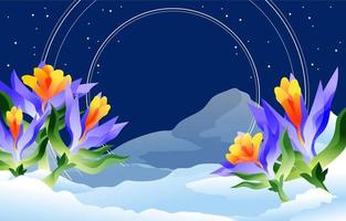 Nature Winter Floral Background vector