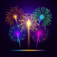 5 Color Variants of Fireworks vector