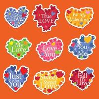 Heart Valentine's Day Sticker Concept vector