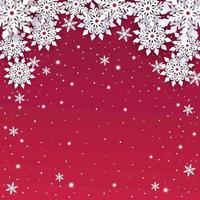 Paper Cut Snowflakes Background vector