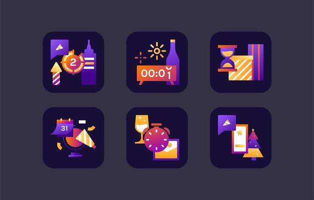 Purple Retro New Year Countdown