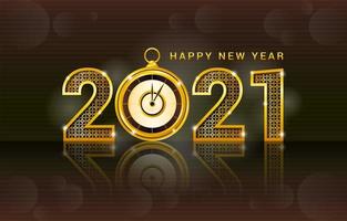 Happy new year one piece pure gold Royalty Free Vector Image