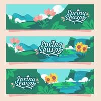 banner de la temporada de primavera de la naturaleza vector