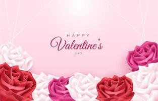 Happy Valentines with Flower Background vector