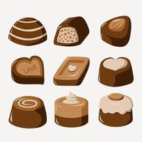 chocolate plano pegatinas vector