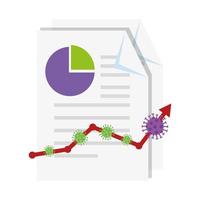 stock market variation by covid 19 infographic in document vector