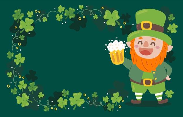 Cute Leprechaun St Patrick's Day Background