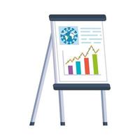 infographic of stock market variation by covid 19 with paper board vector