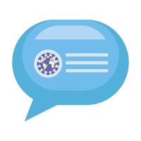 world planet with particles covid 19 in speech bubble vector