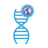 deoxyribonucleic acid structure with particle covid 19 vector