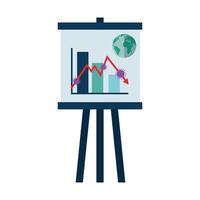 infographic of stock market variation by covid 19 with paper board vector