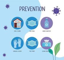 covid19 pandemic infographic with prevention methods vector