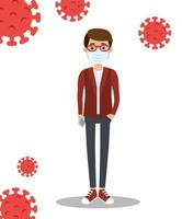 man using facer mask for covid19 pandemic vector