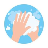 washing hands cleaning isolated icon