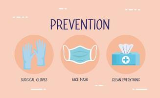 covid19 flyer with prevention methods infographic vector