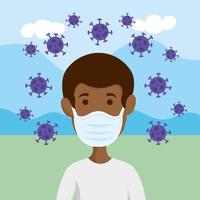man using facer mask for covid19 pandemic vector