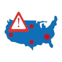 usa map with covid19 particles vector