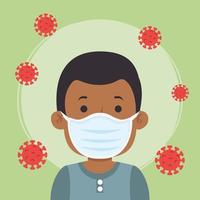 man using facer mask for covid19 pandemic vector