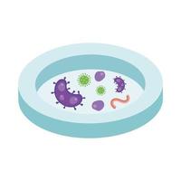 particles covid 19 and microorganisms isolated icon