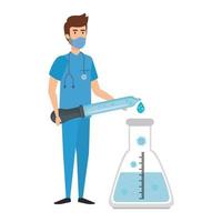 paramedic with dropper and tube test vector