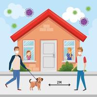 stay at home campaign and social distancing by covid 19 vector