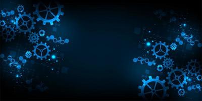 Technology background for gears in mechanical concepts vector