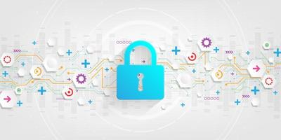 Background of secure digital security system vector