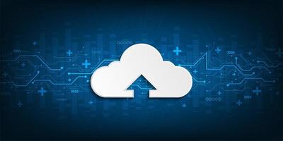 Cloud interface that shows data uploading to the internet vector