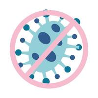 stop covid19 pandemic particle isolated icon vector