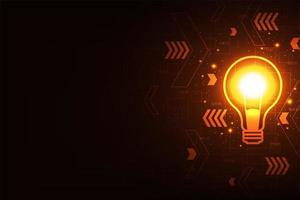 Technology background light bulb vector in creative style