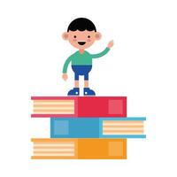 niño estudiante con libros