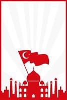 taj mahal with turkey flag vector