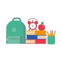 school bag and school supplies vector