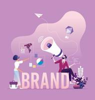 Brand awareness campaign - Business branding and marketing concept vector