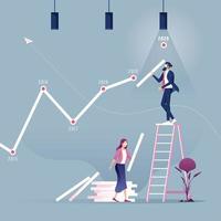 Businessman creating stock chart-Business growth concept vector