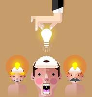 Brain idea light bulb vector