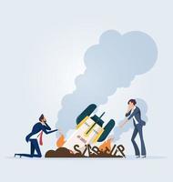 Startup rocket crash vector