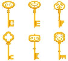 Set of vintage keys. vector