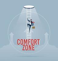 Businessman trying to break out of his comfort zone to success - Business concept vector