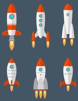 Set of different rockets. vector