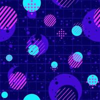 Abstract seamless pattern with neon dots, circles and color splashes. vector