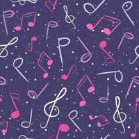 Pink and purple musical seamless pattern.
