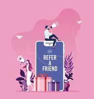 Refer a friend concept vector