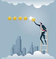 Businessman giving five star rating - Business concept vector
