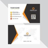 Orange elegant business card vector