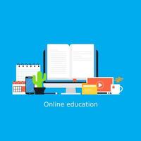 Online classes, virtual classroom concept vector