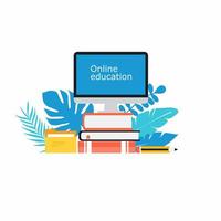 Online classes, virtual classroom concept vector
