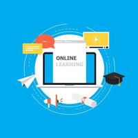 Online classes, virtual classroom concept