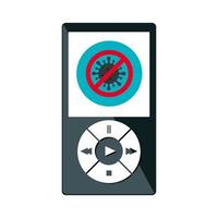 campaign of stop covid 19 in music player vector