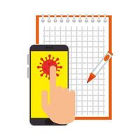 smartphone for education online for particle covid 19 vector